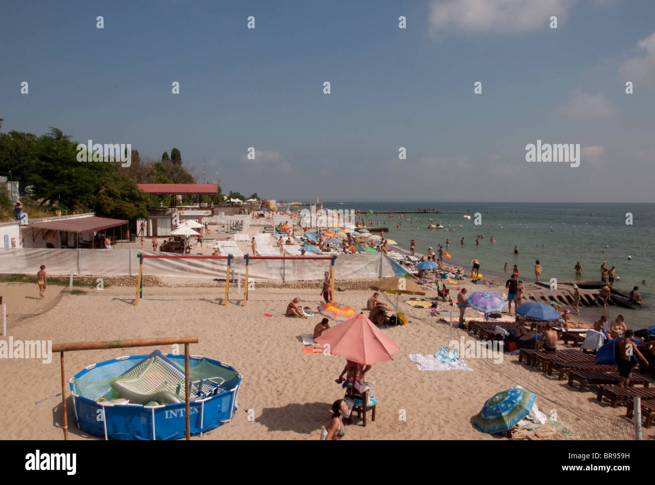 Beach by the Black Sea, Odessa, Ukraine Stock Photo