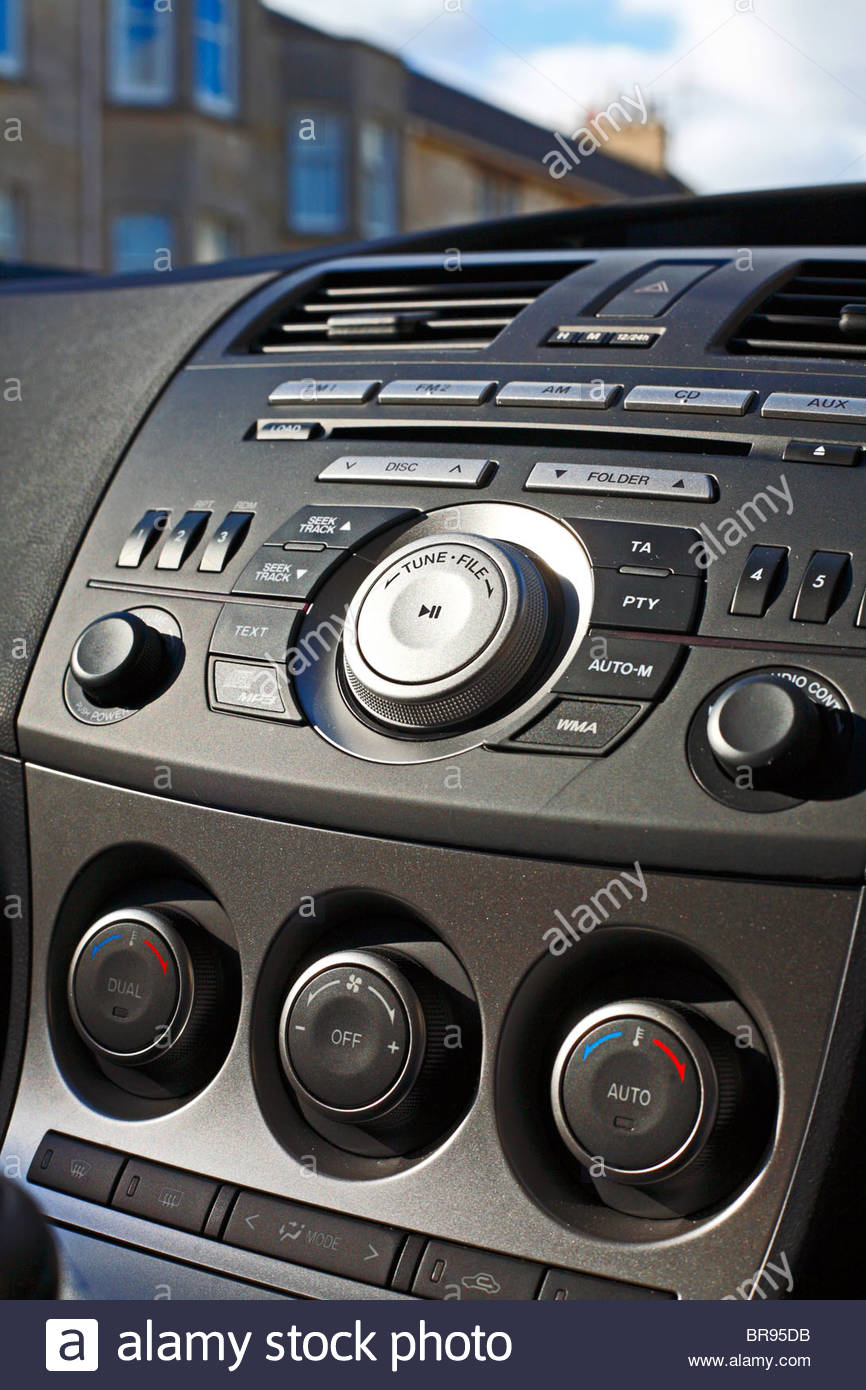 Centre console in car cabin Stock Photo Alamy