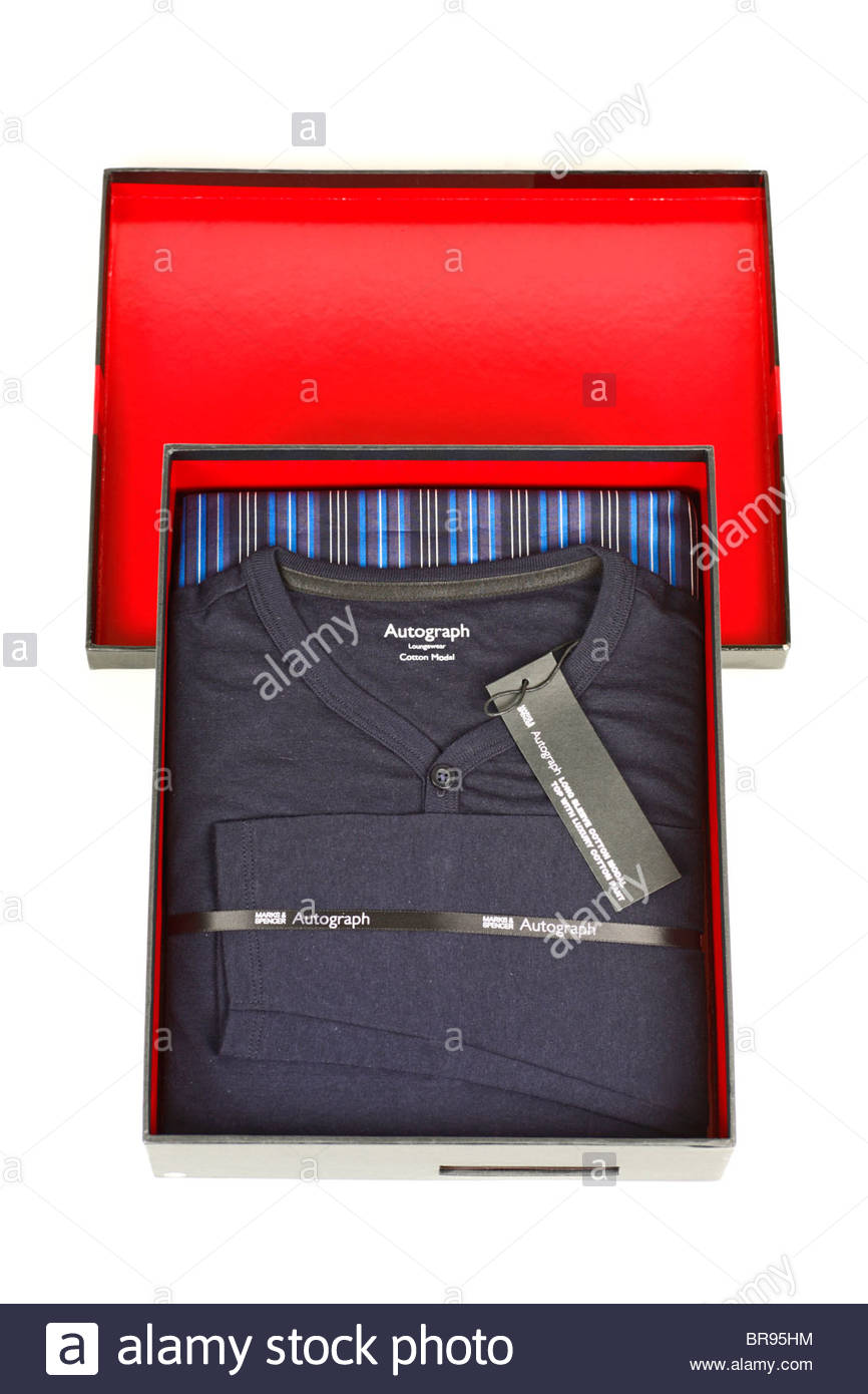 Brand New mans loungewear pyjama set in presentation box Stock Photo