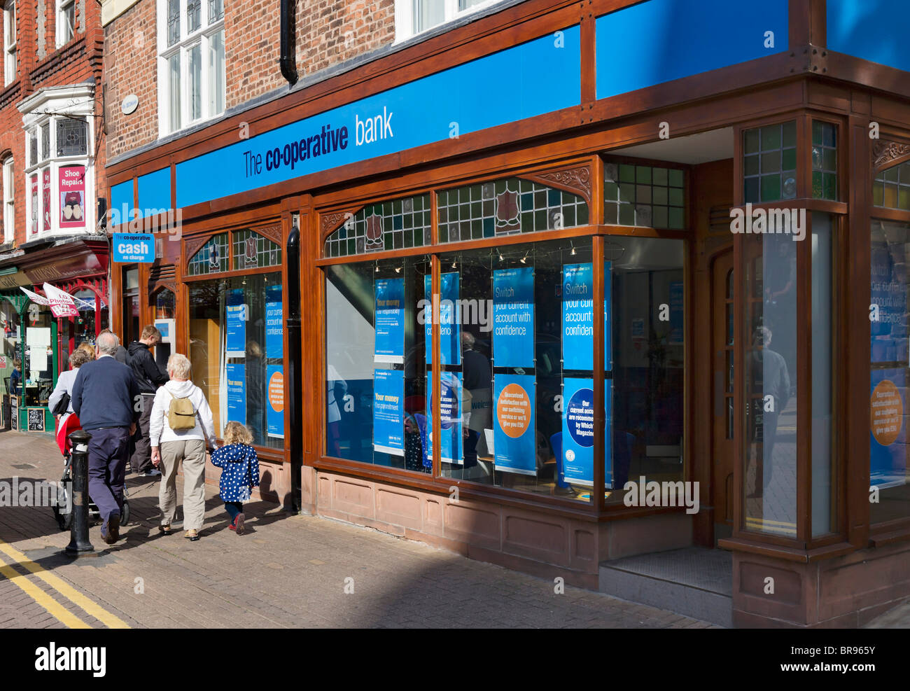 Co-operative bank branch in Chester town centre, Cheshire, England, UK Stock Photo