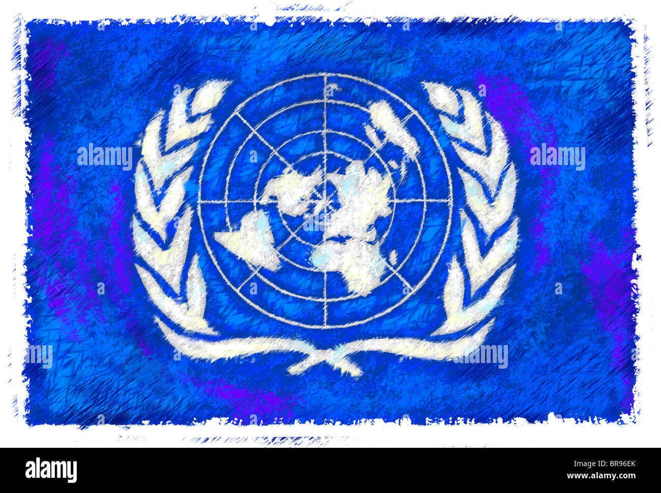 photo United Nations Symbol Drawing https www alamy com stock photo drawing of the flag of united nations 31550139 html