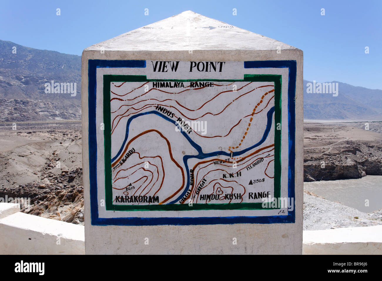 Junction point of the three great mountain ranges Karakorum, Himalaya