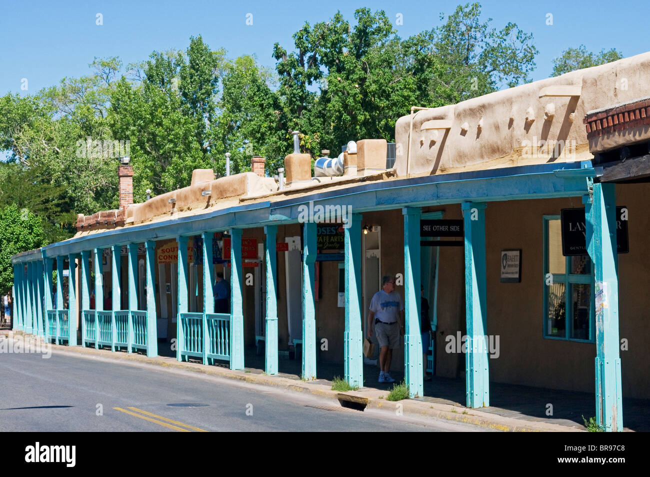 Adobe architecture Of Santa Fe New Mexico Stock Photo