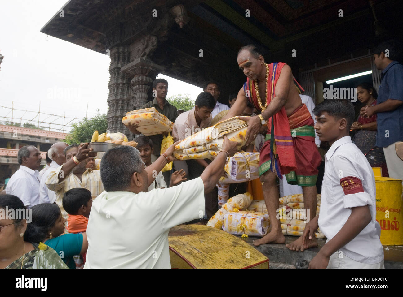 Celebration of Karthigai Deepam festival in Arunachaleshwara temple ; Thiruvannamalai ; Tamil Nadu ; Stock Photo
