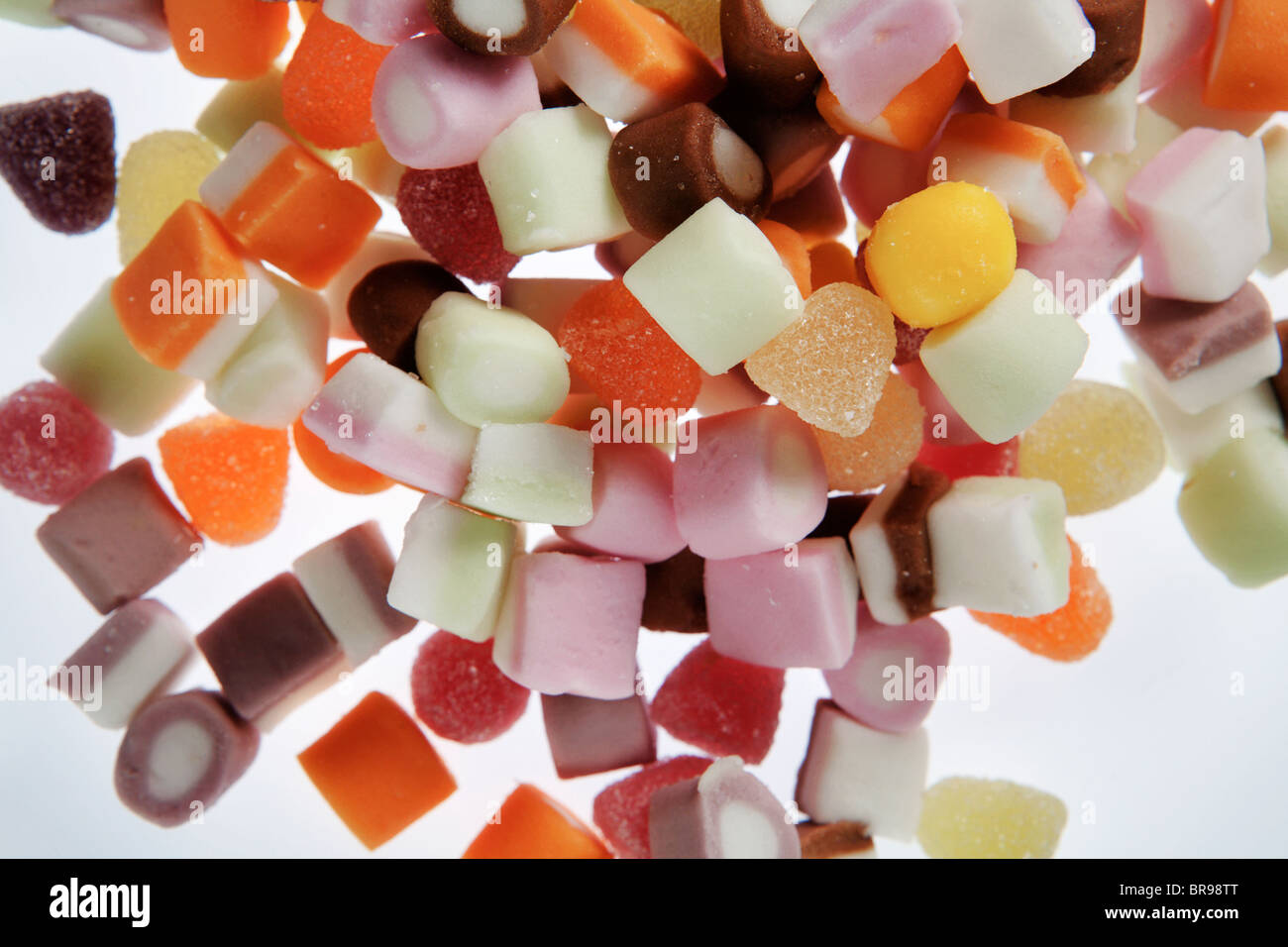 dolly mixture sweets on white background Stock Photo Alamy