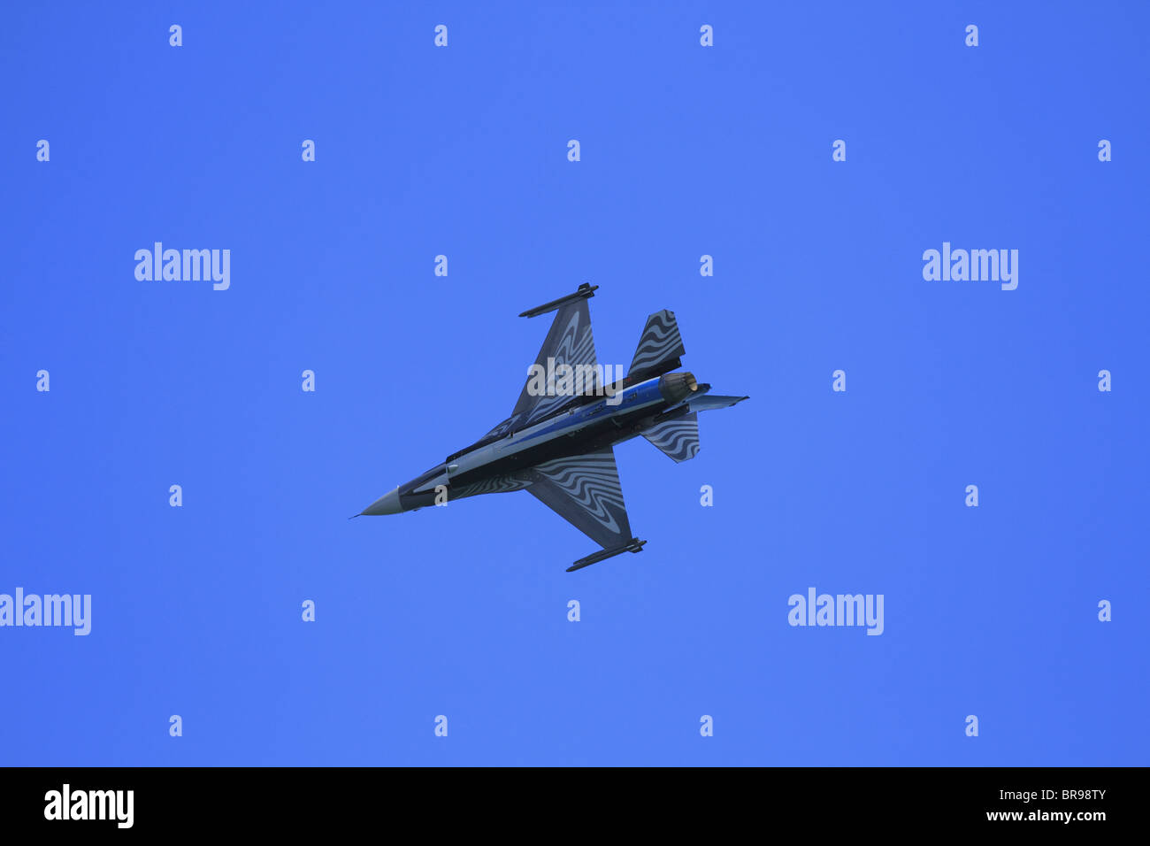 A Belgian Air Force F16 (Lockheed Martin F-16 Fighting Falcon) Fighter Jet performs at Eastbourne Air Show, East Sussex, England Stock Photo