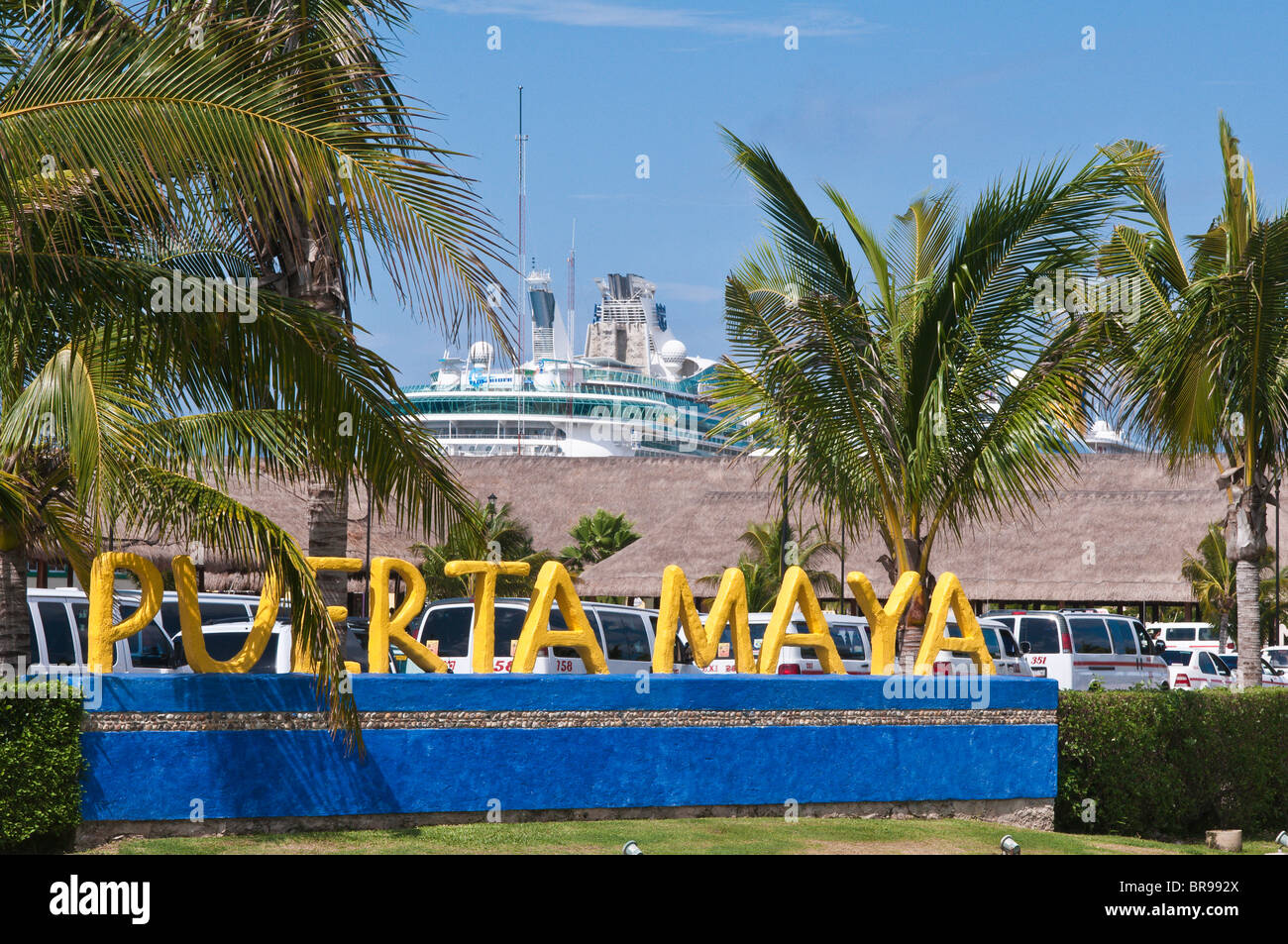 Mexico, Cozumel. International cruise terminal and Cruise ship, San