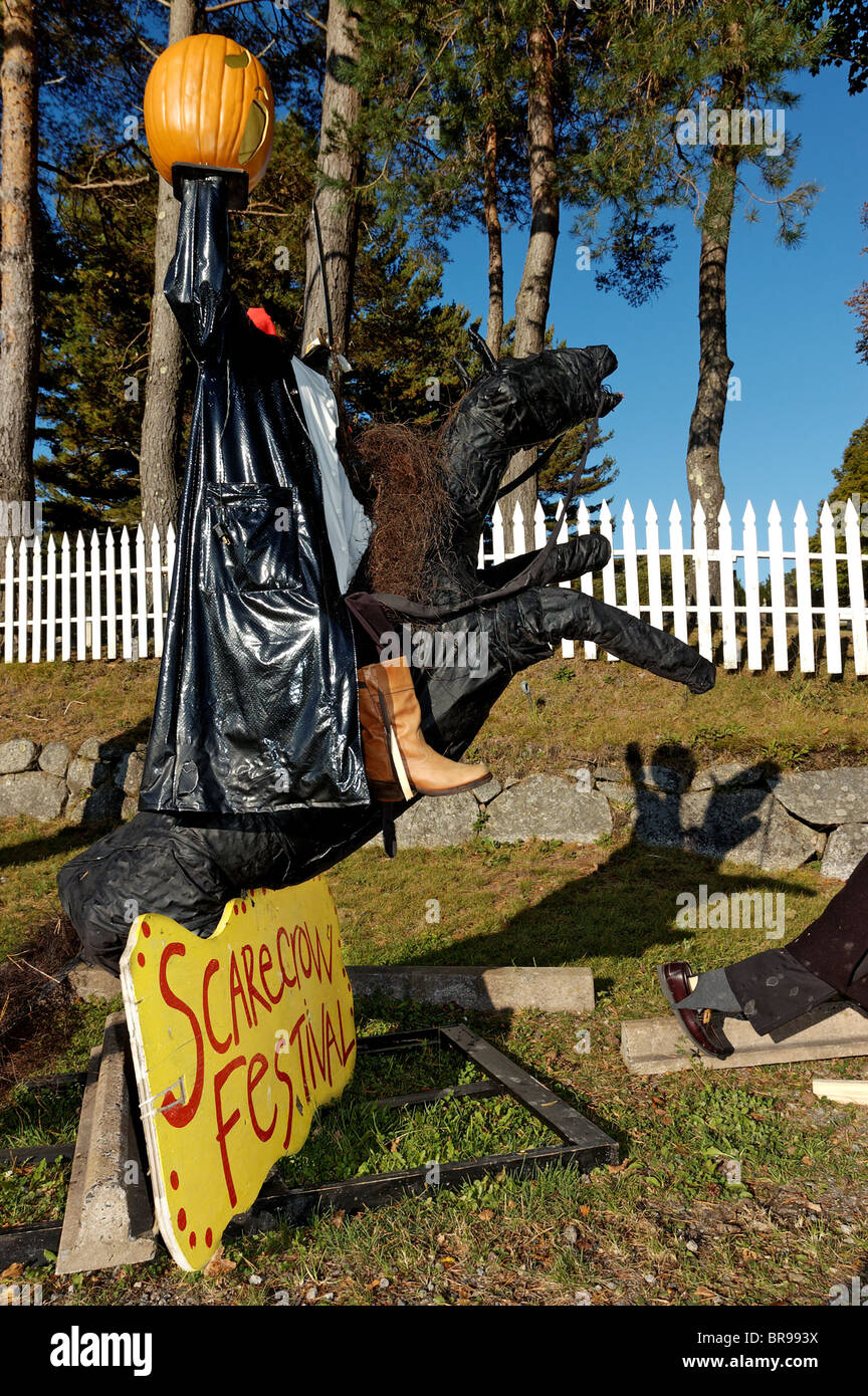 Scarecrows in the Scarecrow Festival Mahone Bay Nova scotia Stock Photo