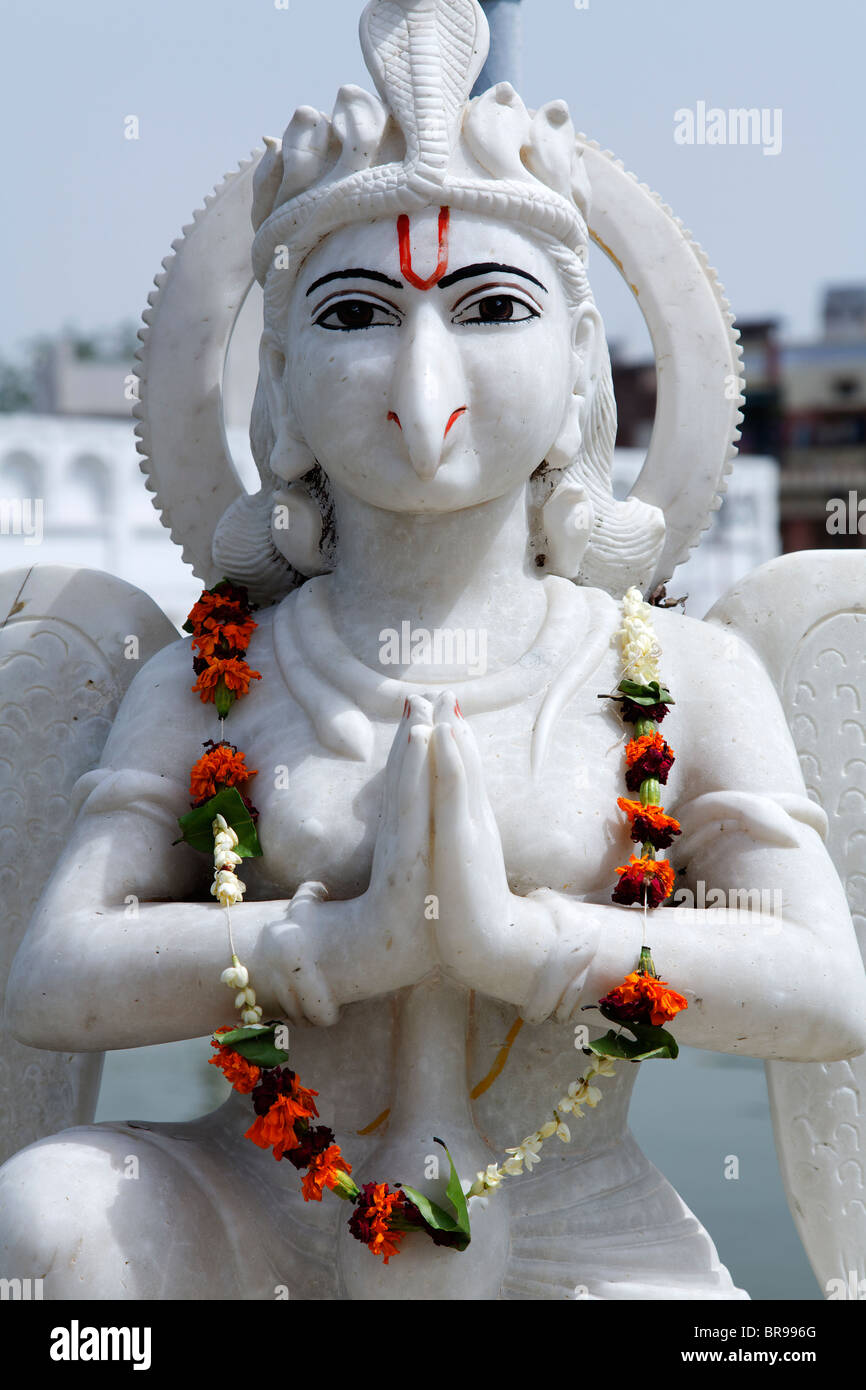 Sculpture of Hindu deity at the Sri Durgiana temple - , Amritsar, Punjab, India Stock Photo