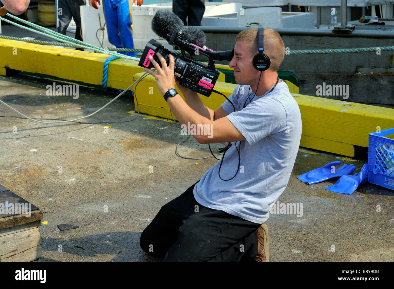 T.V. Cameraman For The Discovery Channel Show, Swords Life On The Line, Produced By Original Productions Stock Photo