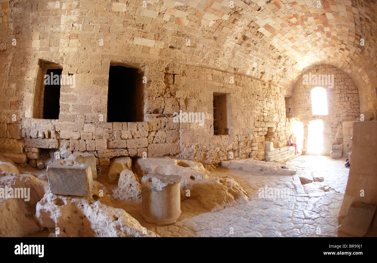 An Ancient Store Room on The Acropolis Lindos Rhodes Greek Islands Hellas Stock Photo