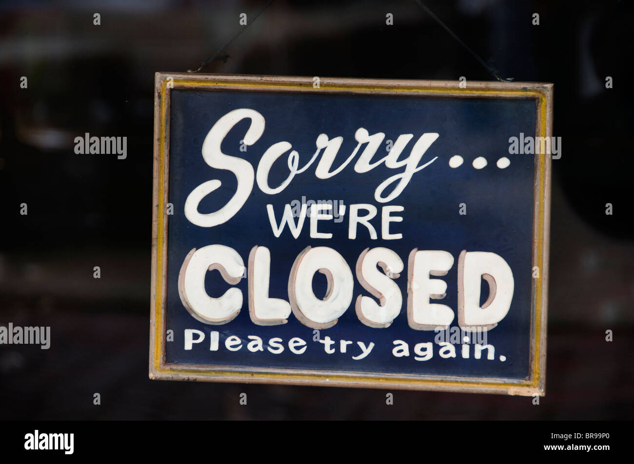 Sorry we are, Closed Pub, Bar Cafe ,Restaurant Shop Store Stock Photo