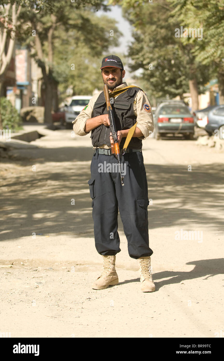Private guard in street in Kabul Afghanistan Stock Photo Alamy