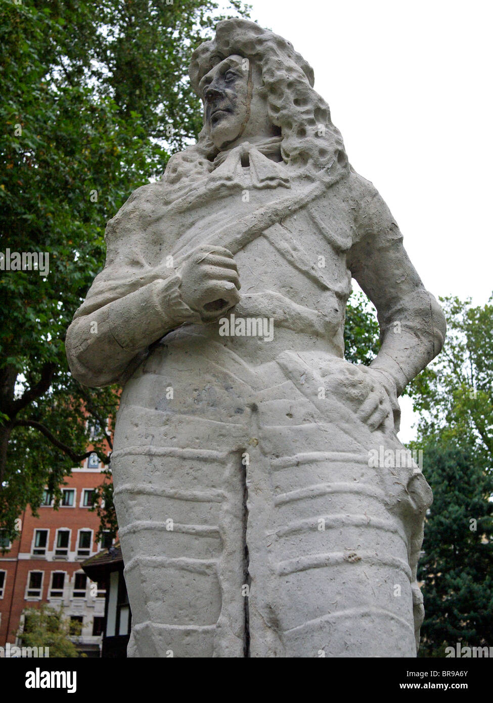 Statue of Charles 2nd by Caius Gabriel Cibber in 1681 Soho Square