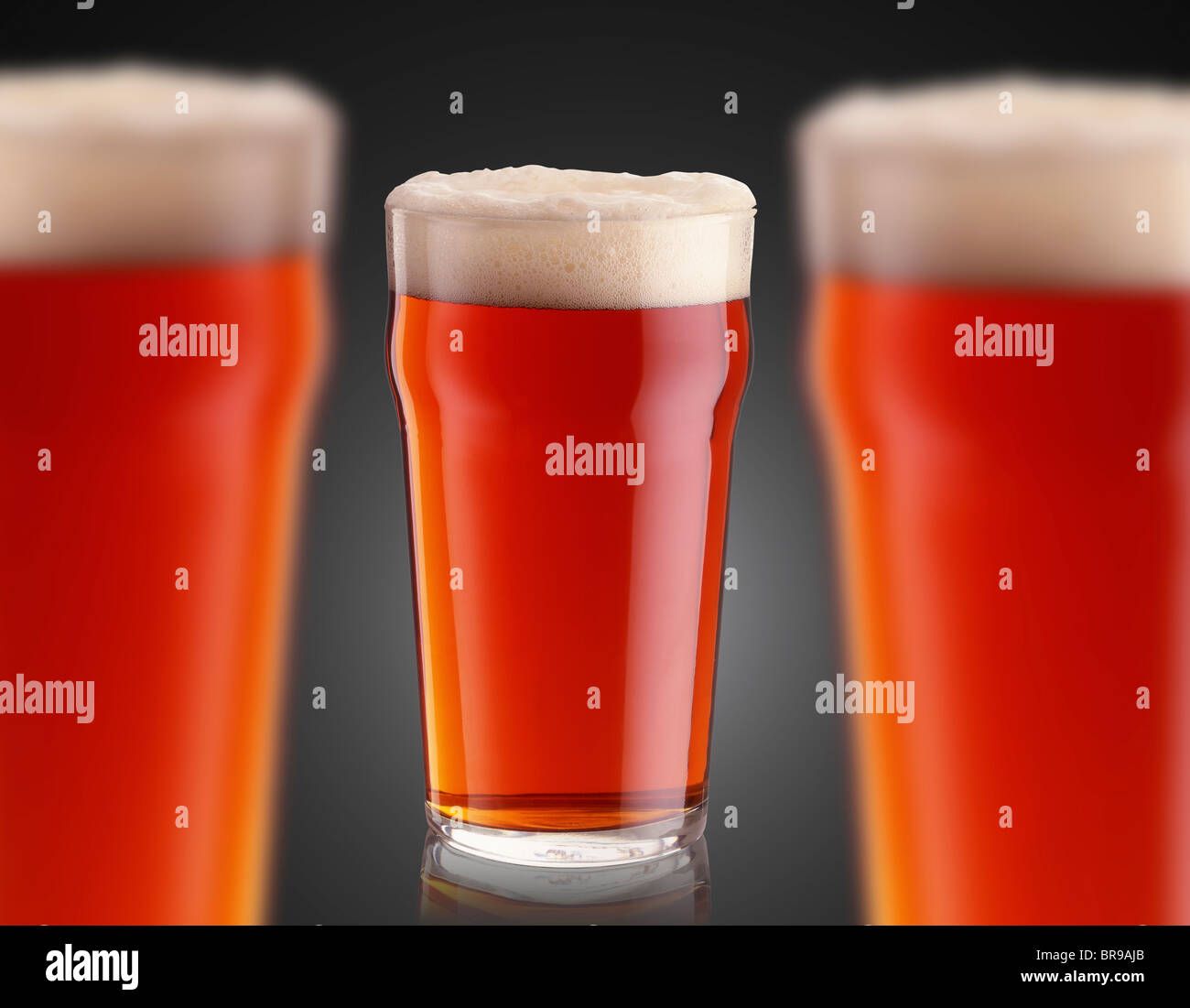 3 pints of bitter beer real ale Stock Photo Alamy