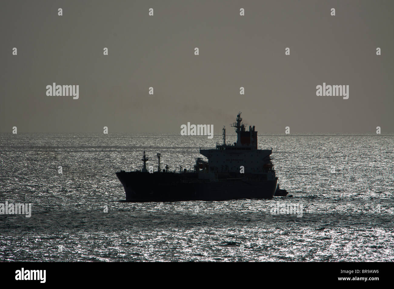 Port Everglades, Florida, USA. Oil tanker, Sunshine State docking with assistance of Seabulk Towing tug, New River. Stock Photo