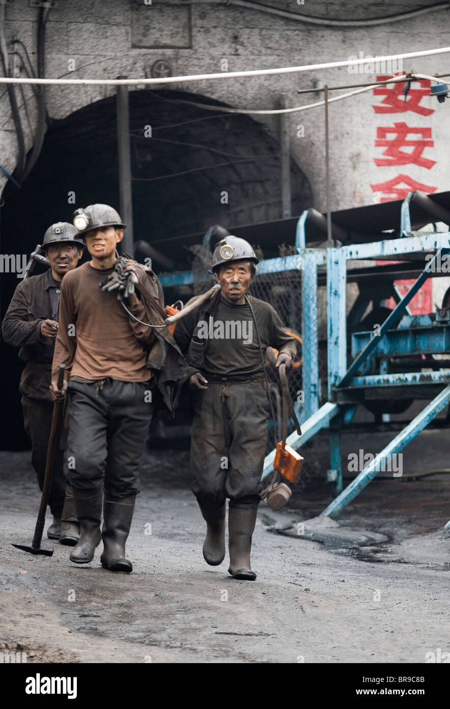 Coal miners in Shanxi China. Stock Photo