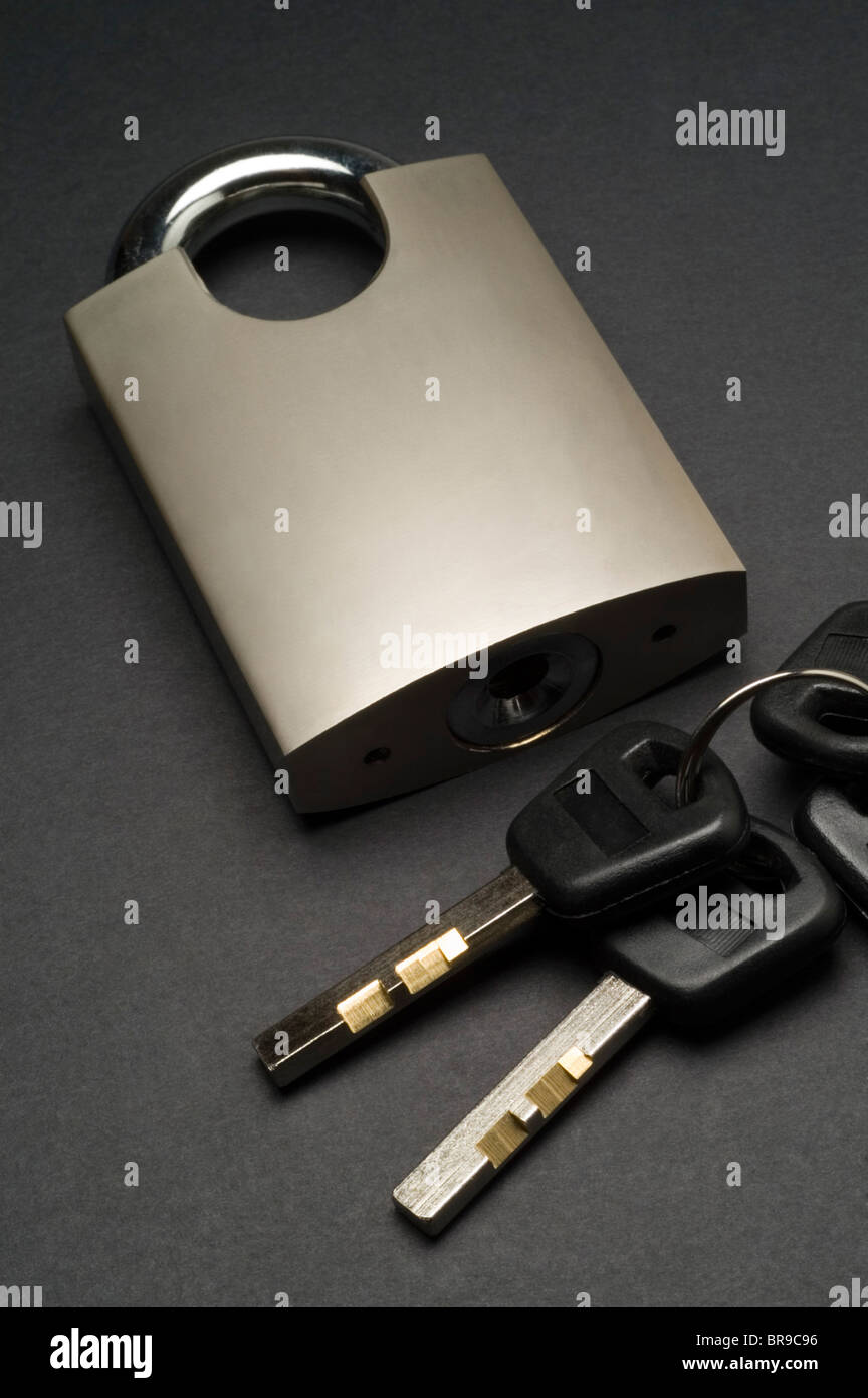 High security padlock with special keys (vertical Stock Photo Alamy