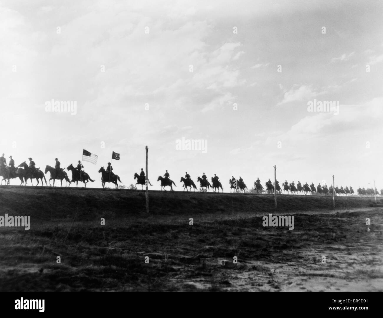 MOVIE STILL SINGLE FILE LINE OF UNITED STATES ARMY CAVALRY ON HORSEBACK ...