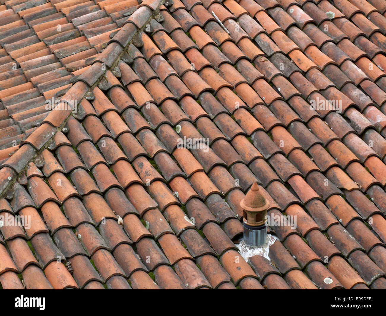 roof tiles - canton of ticino - switzerland Stock Photo