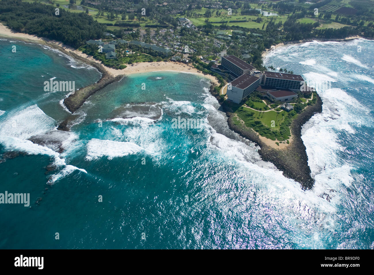 Aerial view of Turtle Bay resort Hawaii Stock Photo Alamy