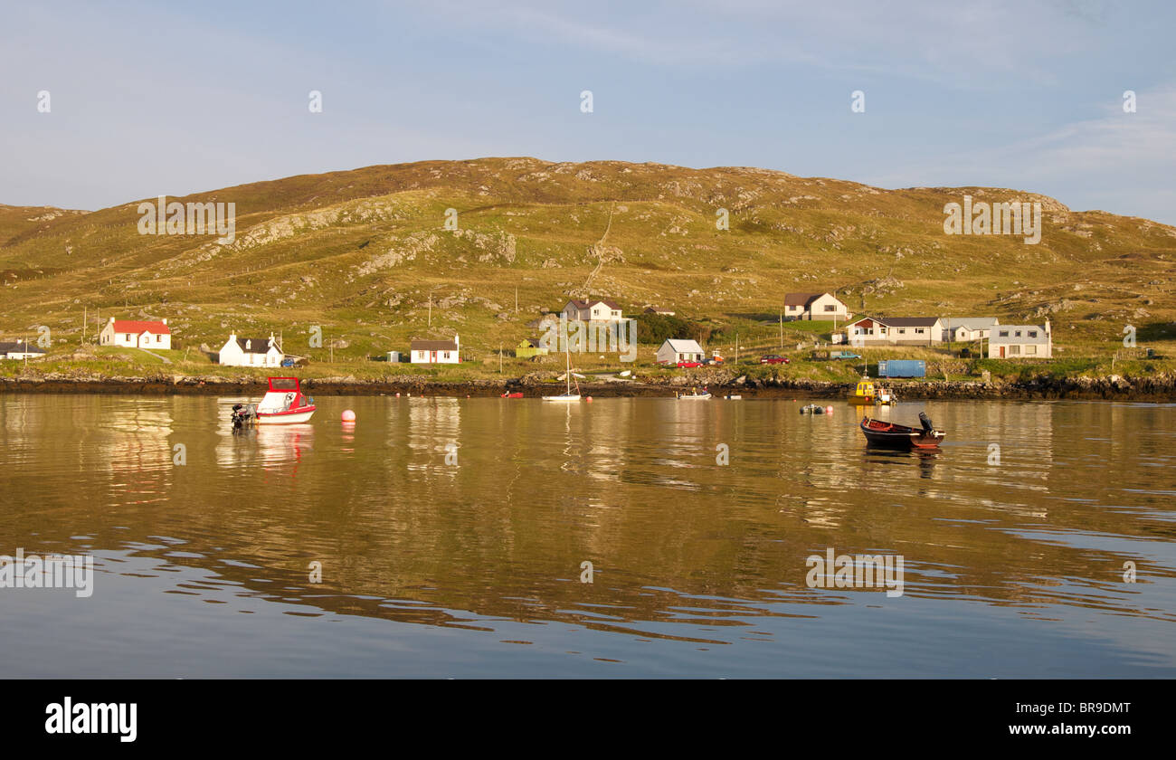 Tranquil late afternoon view at Castlebay, Isle of Barra, Outer Hebrides, Scotland Stock Photo