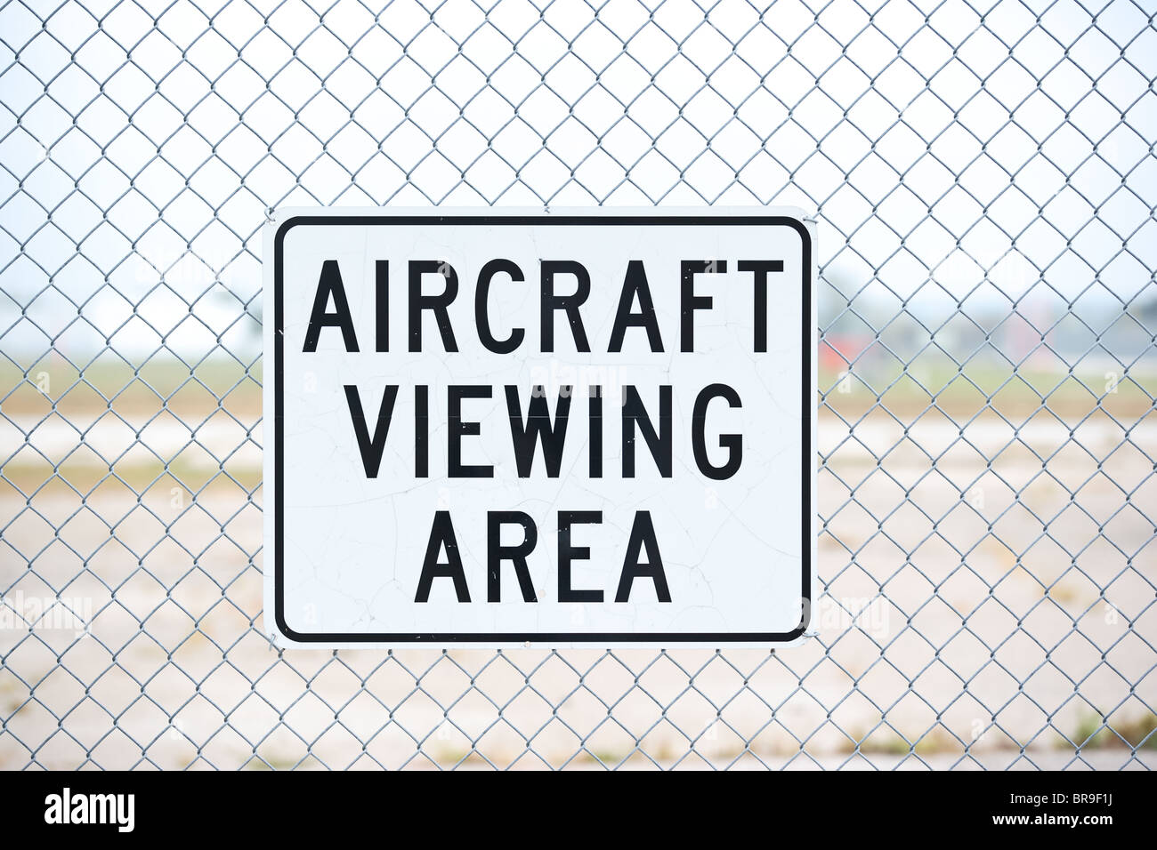 Aircraft Viewing Area sign located at Port Columbus International Airport in Columbus Ohio Stock Photo
