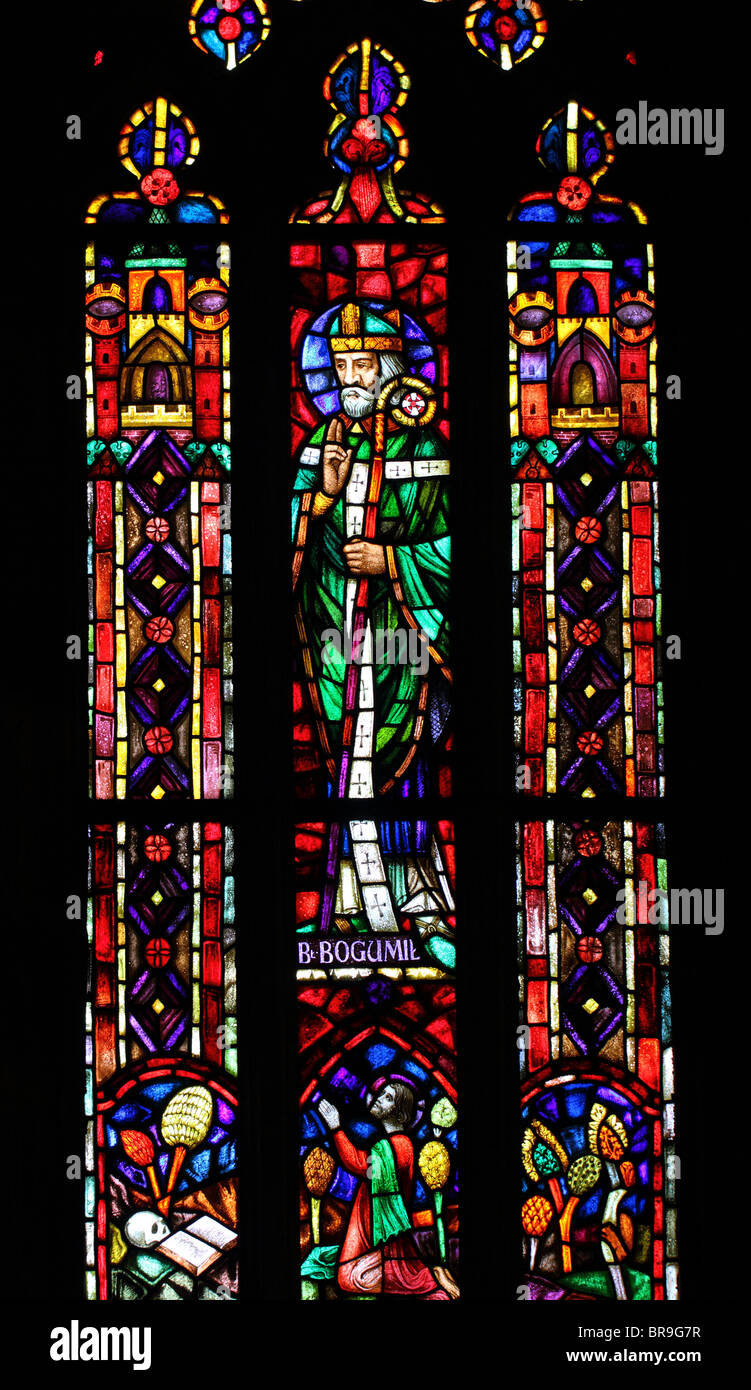 Stained glass Saint John's the Baptist cathedral Wroclaw Poland Stock ...