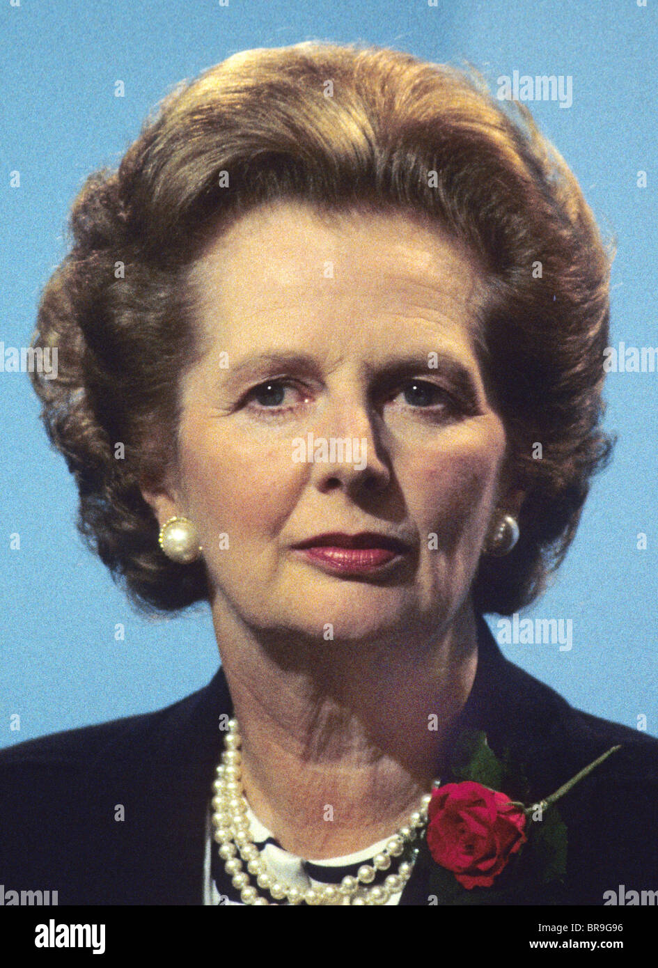 Margaret Thatcher at the height of her powers in the early 1980's from rare set of colour 'expression' images. Stock Photo