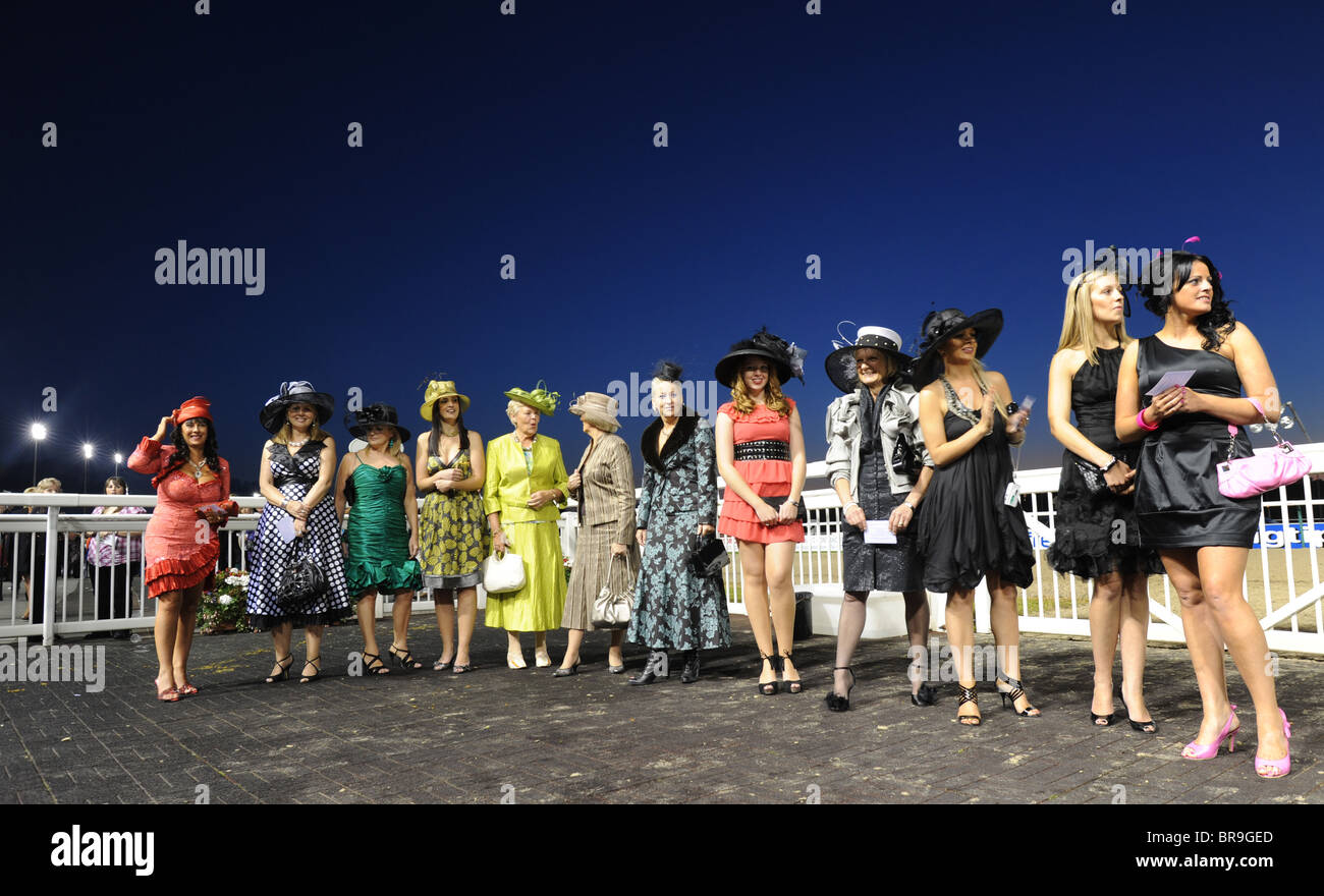 Ladies Night at Wolverhampton Racecourse. finalists in the best dressed