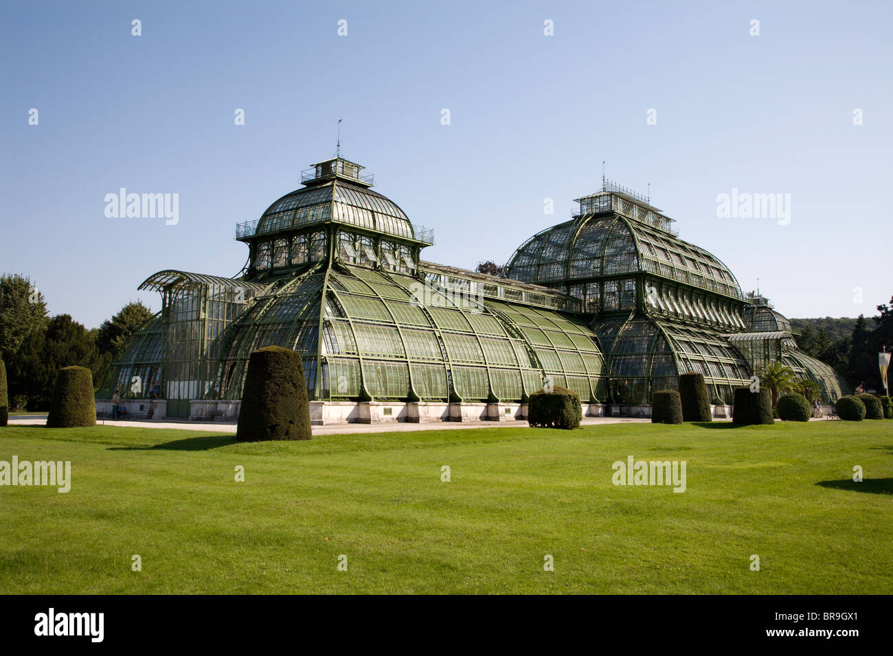 Vienna - glasshouse by palace Schonbrunn Stock Photo