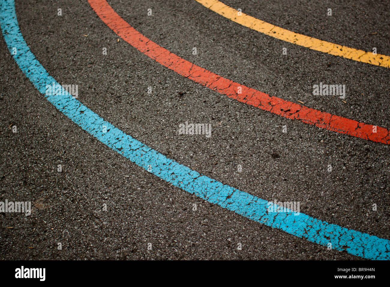Painted stripes on pavement. Stock Photo