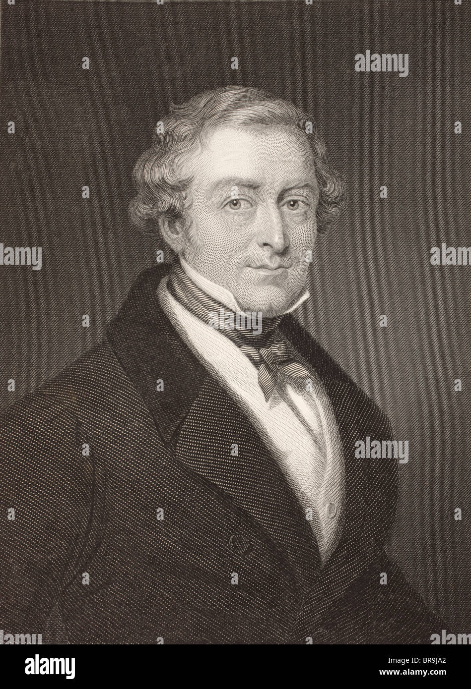 Sir Robert Peel, 2nd Baronet, 1788 to 1850. British Conservative statesman, twice Prime Minister of the United Kingdom. Stock Photo