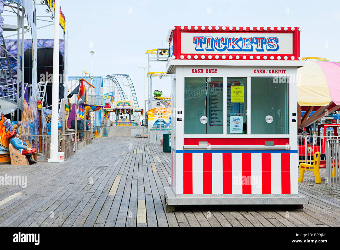 Ticket booth on boardwalk at seaside heights, new jersey Stock Photo