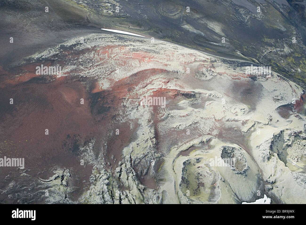 Iceland, red lava north of hekla volcano Stock Photo