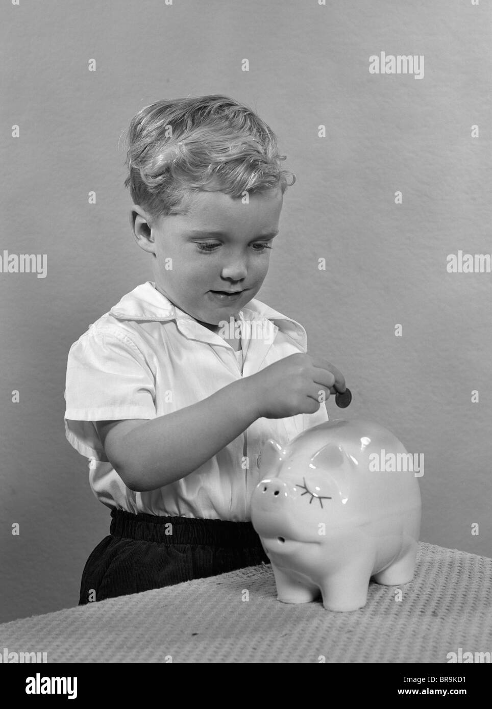 Vintage piggy bank Black and White Stock Photos & Images Alamy