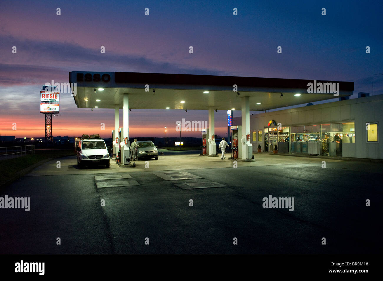 A petrol station at highway A2, Berlin, Germany Stock Photo