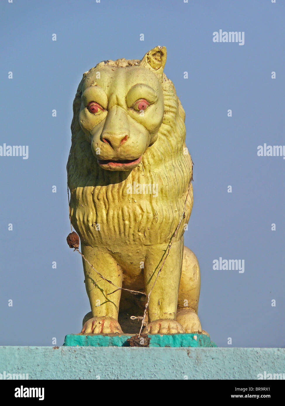Statue of Lion At Taljai, Pune, Maharashtra, India, status; Pride; Symbol; Statue; Taljai; Pune Stock Photo