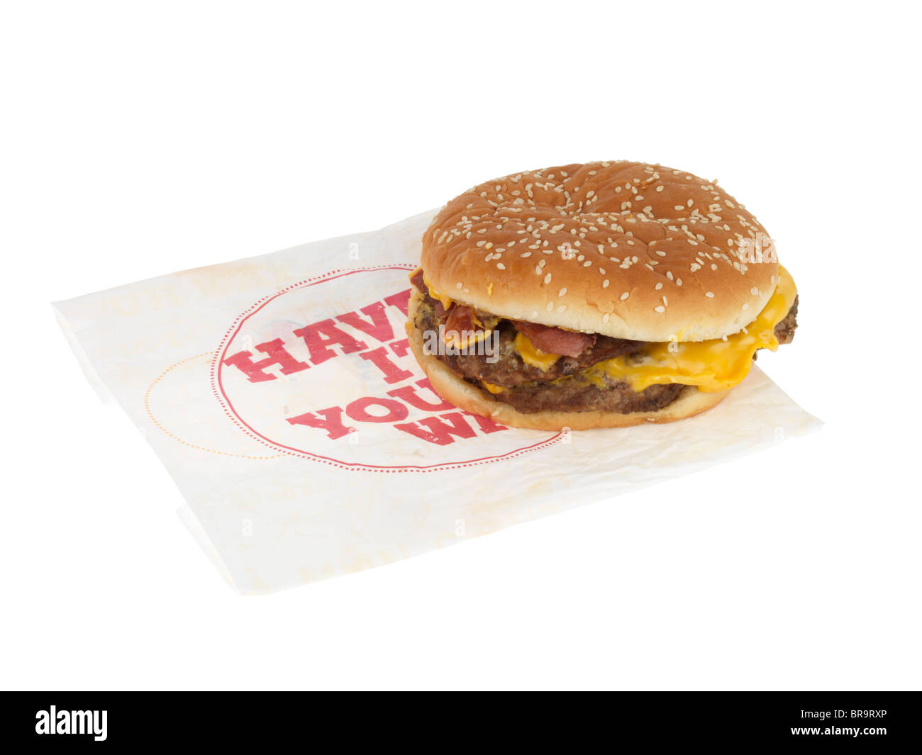 XL Bacon Double Cheeseburger Stock Photo
