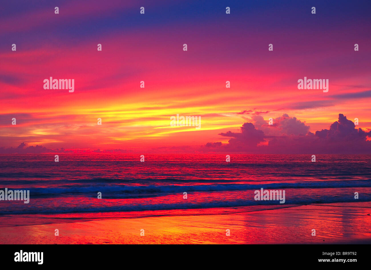 Sunset at the beach of Indian Ocean, Phuket, Thailand Stock Photo - Alamy