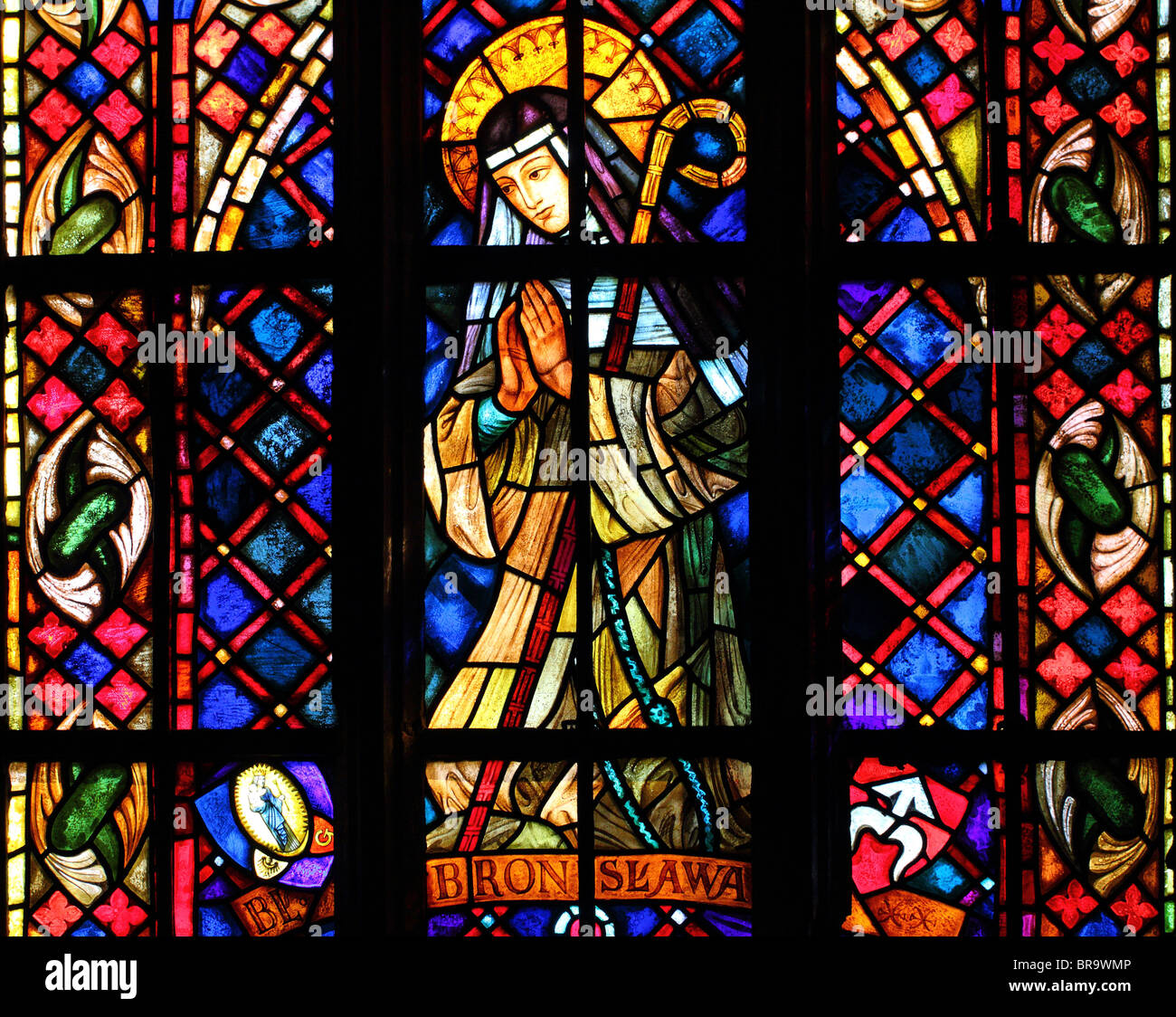 Stained glass Saint John's the Baptist cathedral Wroclaw Poland Stock ...