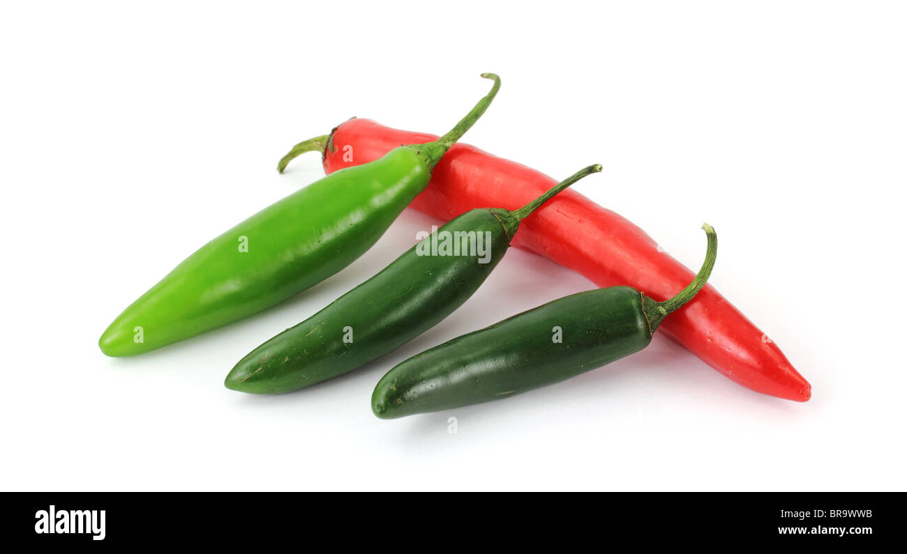 Green and red hot peppers Stock Photo - Alamy