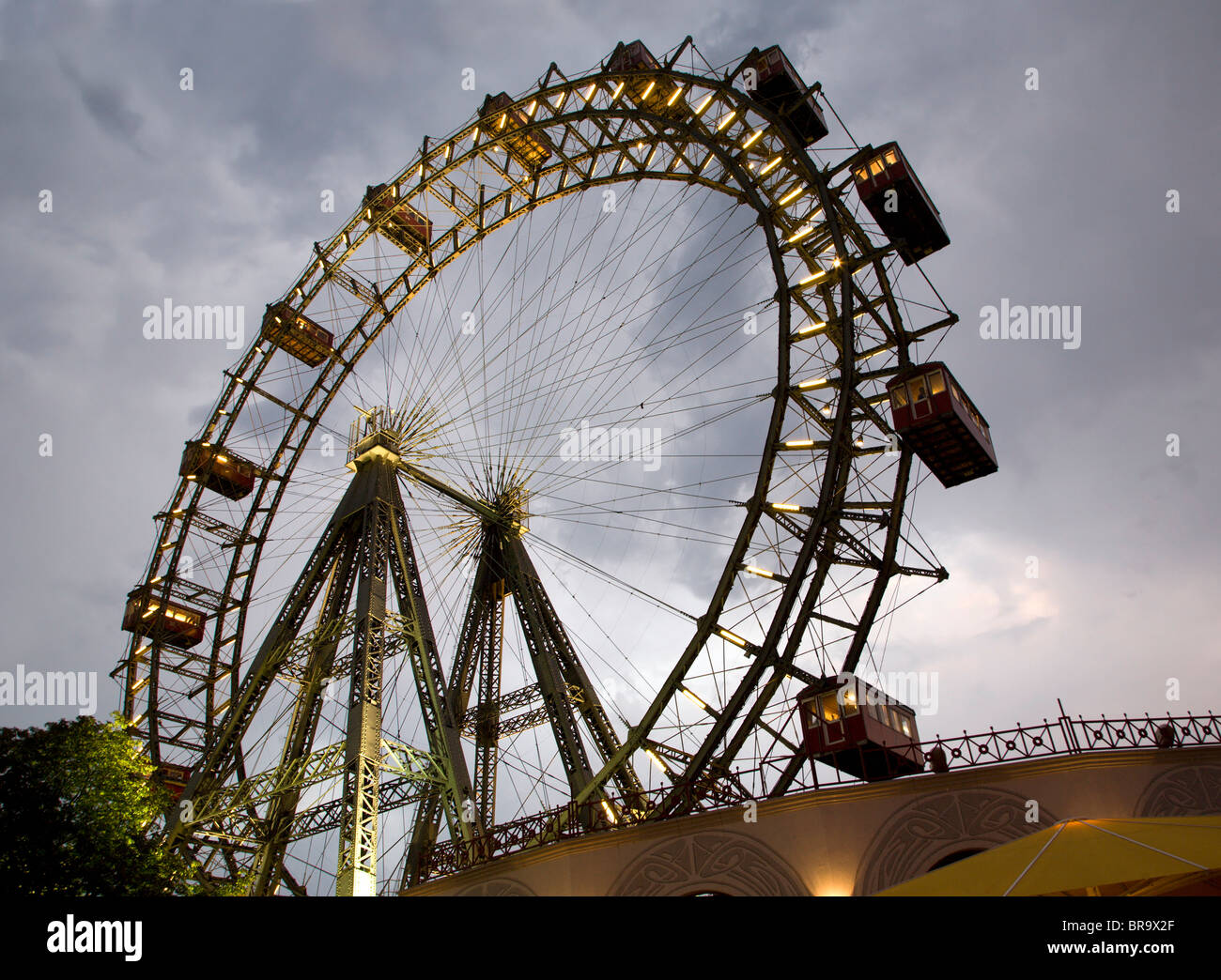 big-wheel from vienna in eveining Stock Photo