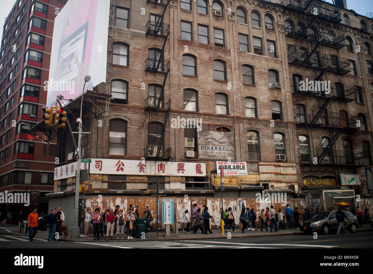 Closed stores on Canal Street in Chinatown in New York seen on Sunday