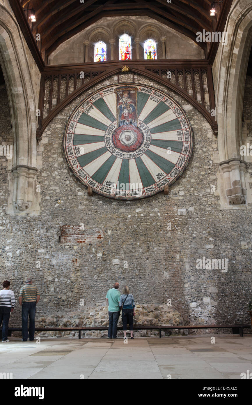 'King Arthur's' round table hung in the Great Hall at Winchester
