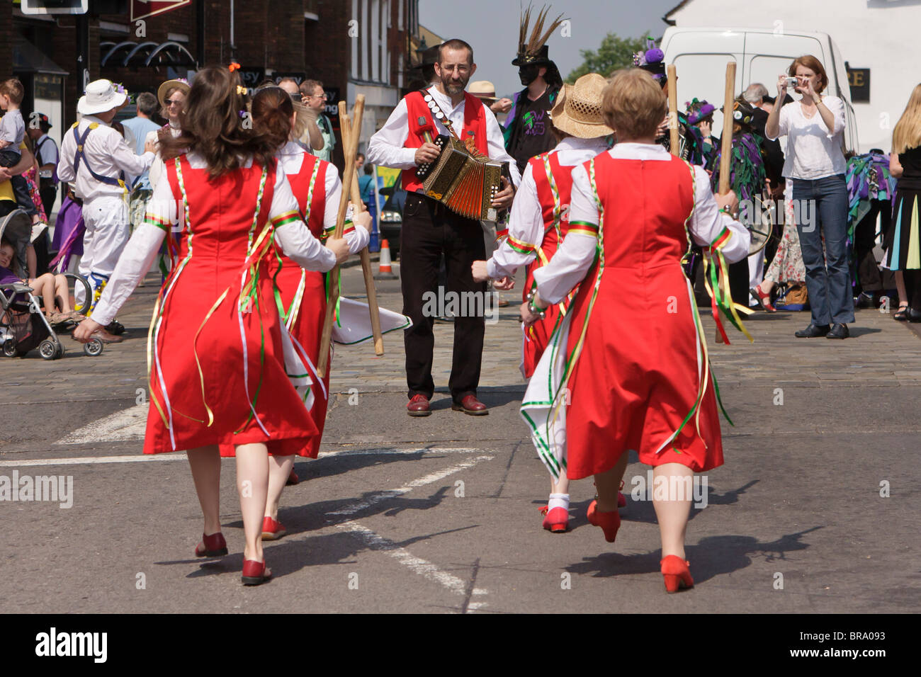 Members of the Dacre Morris group performing Cotswold style dance at St