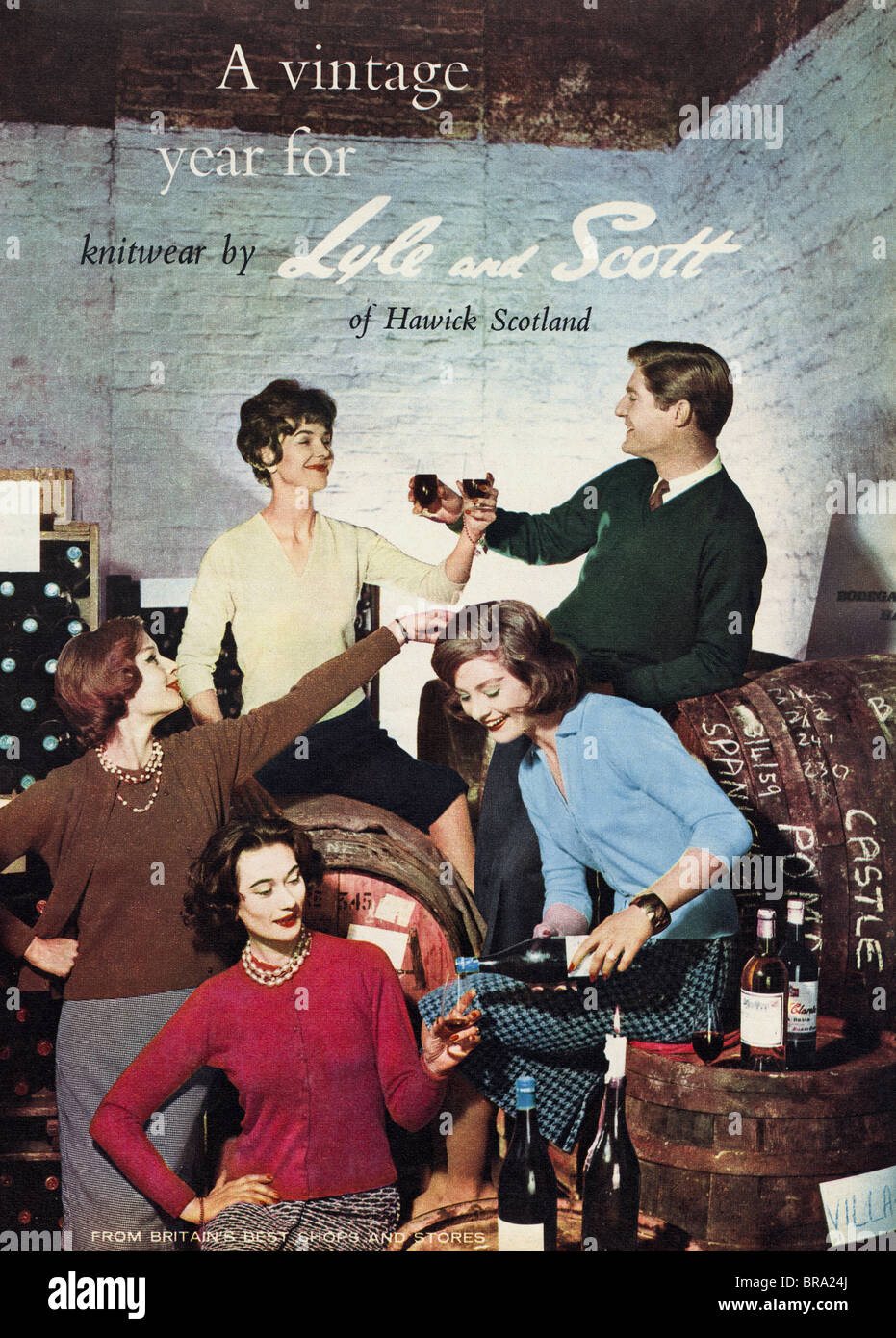50s fashion advert for Lyle and Scott knitwear circa 1959 Stock Photo