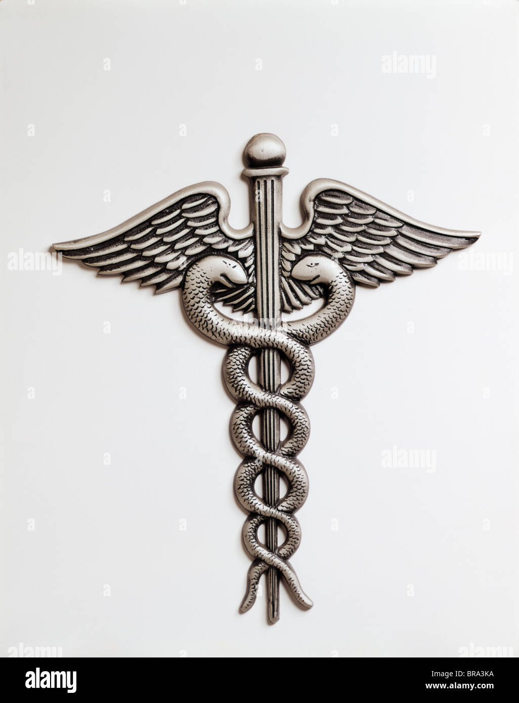 CADUCEUS AN INSIGNIA OF HERMES WINGED STAFF TWINED WITH SERPENTS NOW THE SYMBOL OF THE MEDICAL PROFESSION Stock Photo