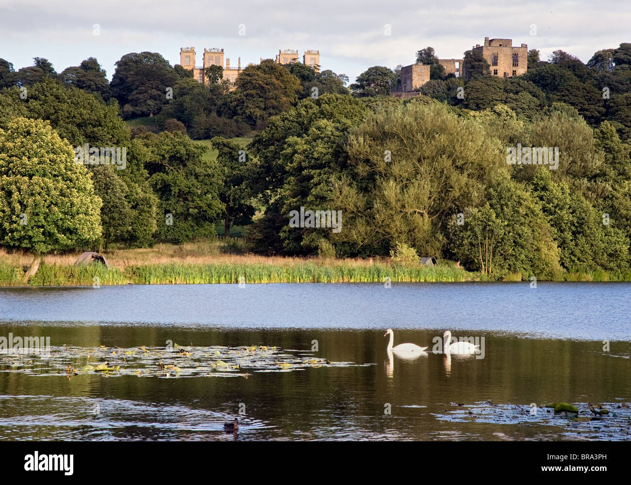 Hardwick Hall new and old from the Great Lake Stock Photo