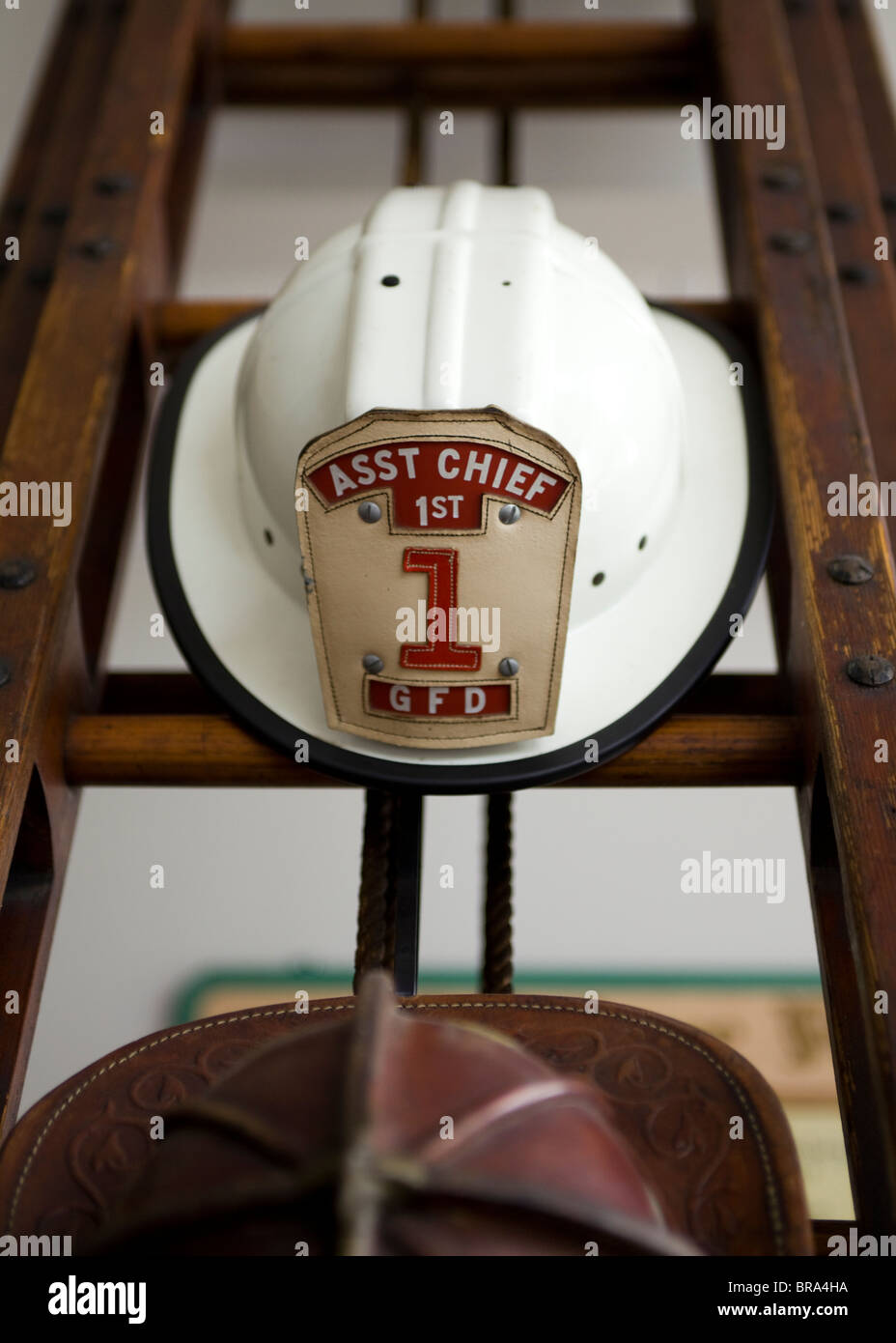 Vintage firefighter helmet - Pennsylvania USA Stock Photo